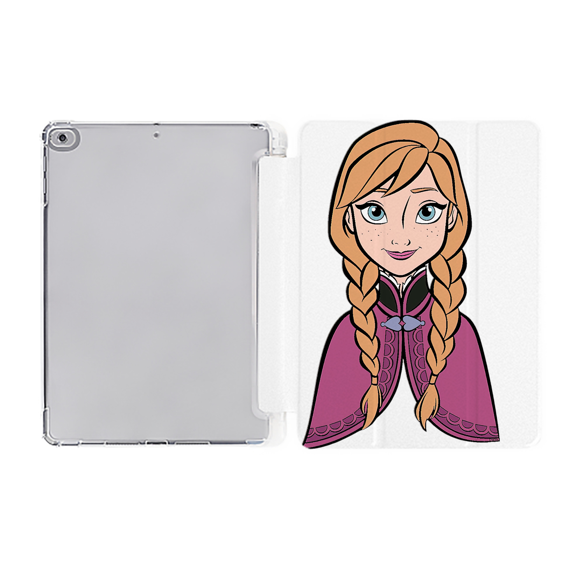 （画像用） アナと雪の女王 アンナ エルサ Frozen Anna Elsa IPad ケース ペン収納付き 三つ折りスタンド PUレザー×シリコン 対応機種9.5/10.5/10.9インチ